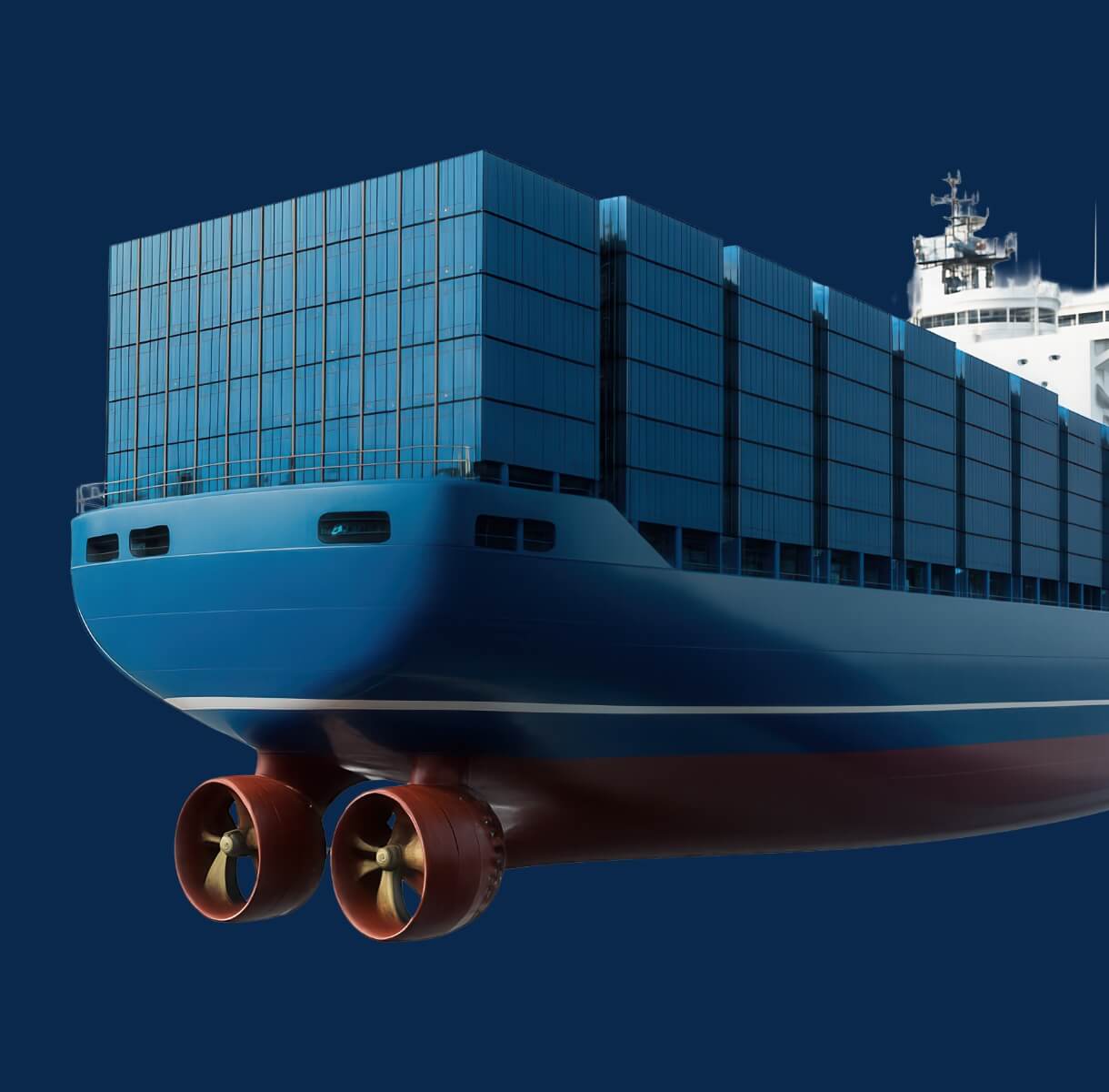 Stilisiertes Containerschiff am PC erstellt
