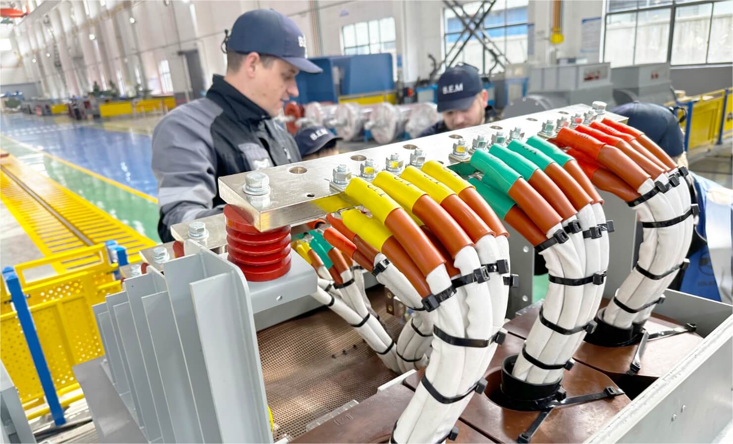 Men working at a machine